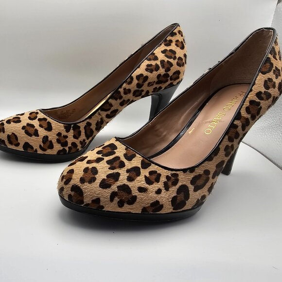 Franco Sarto Leopard Print Pointed-Toe Heels – Size 7.5 - Picture 3 of 8